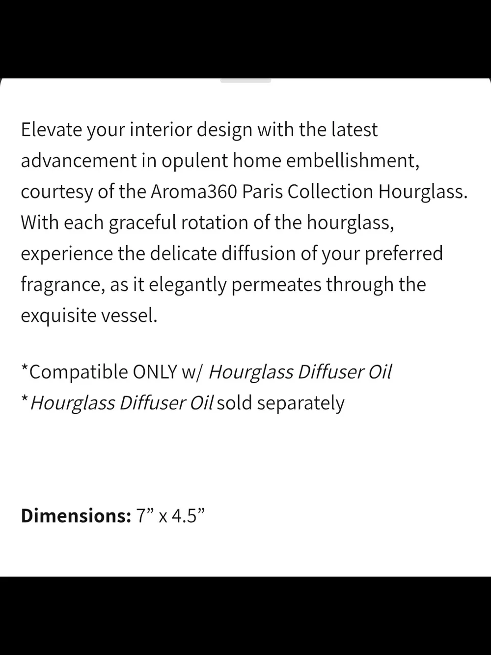 Aroma360 Paris Collection Hourglass Diffuser